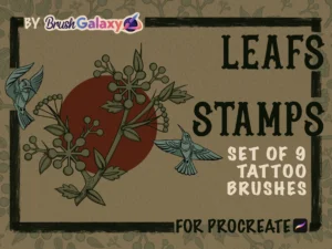 cover image leaves tattoo style brush pack vol 2
