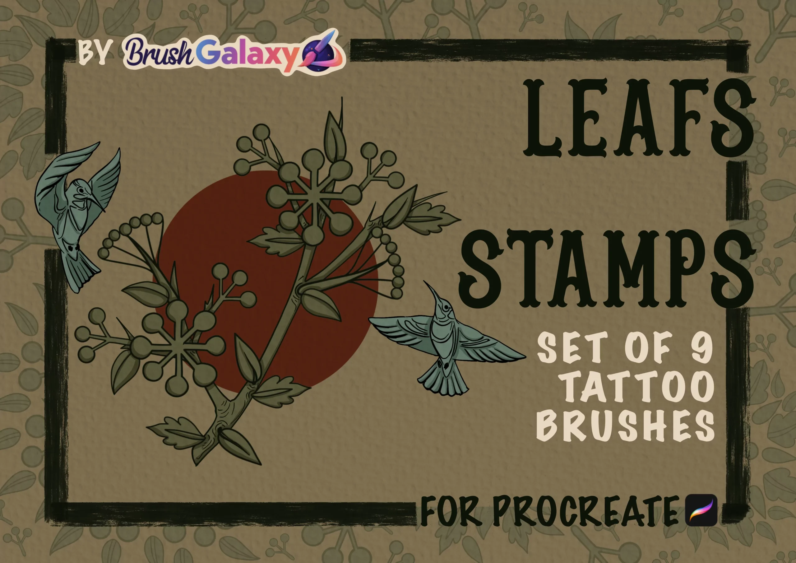 Leaves Tattoo Style Brush Pack Vol 2