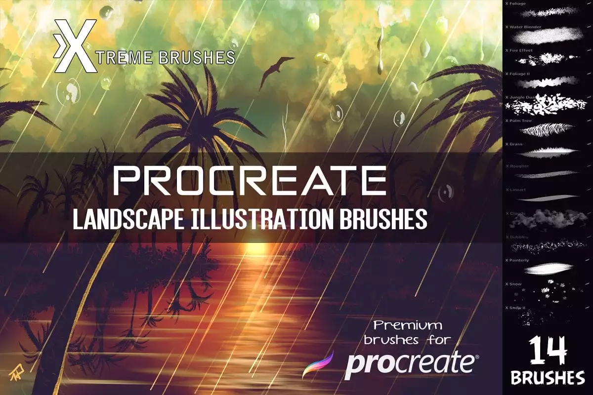 Landscape Brushes for Procreate