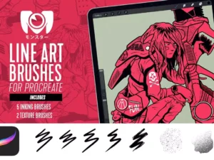 cover image line art brush set