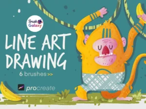 cover image line art drawing brush set