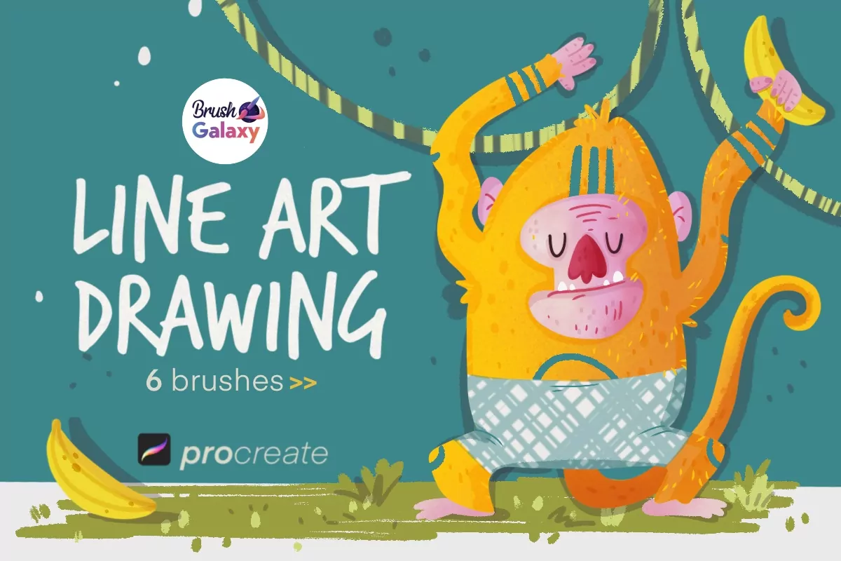Line Art Drawing Brush Set