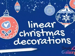cover image linear christmas decorations brush pack