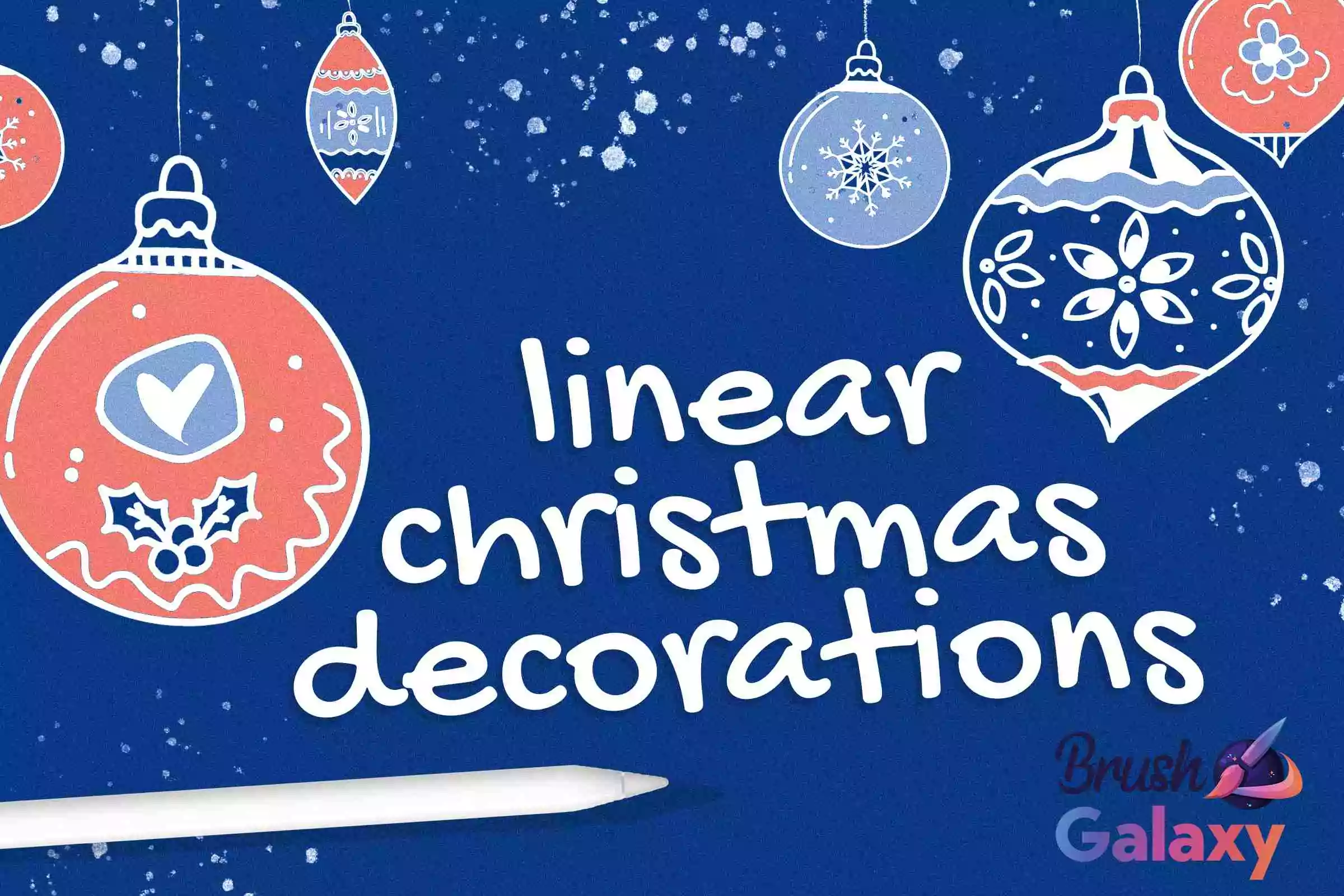 Linear Christmas Decorations Brush Pack
