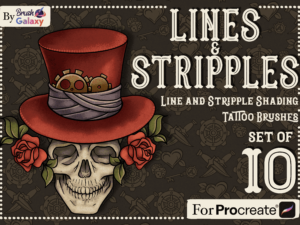 cover image lines stripples tattoo brushes vol 2