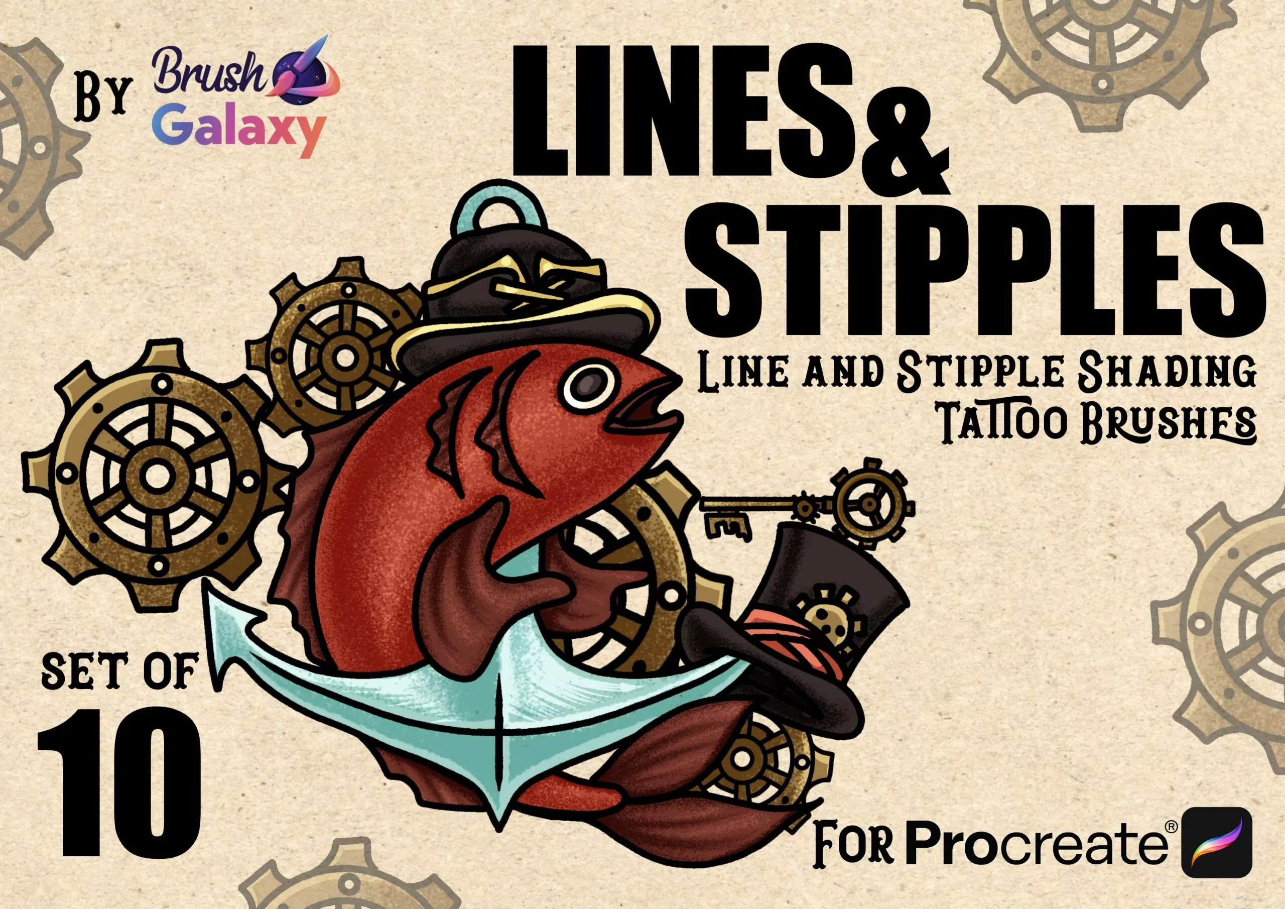 Lines & Stripples Tattoo Brushes