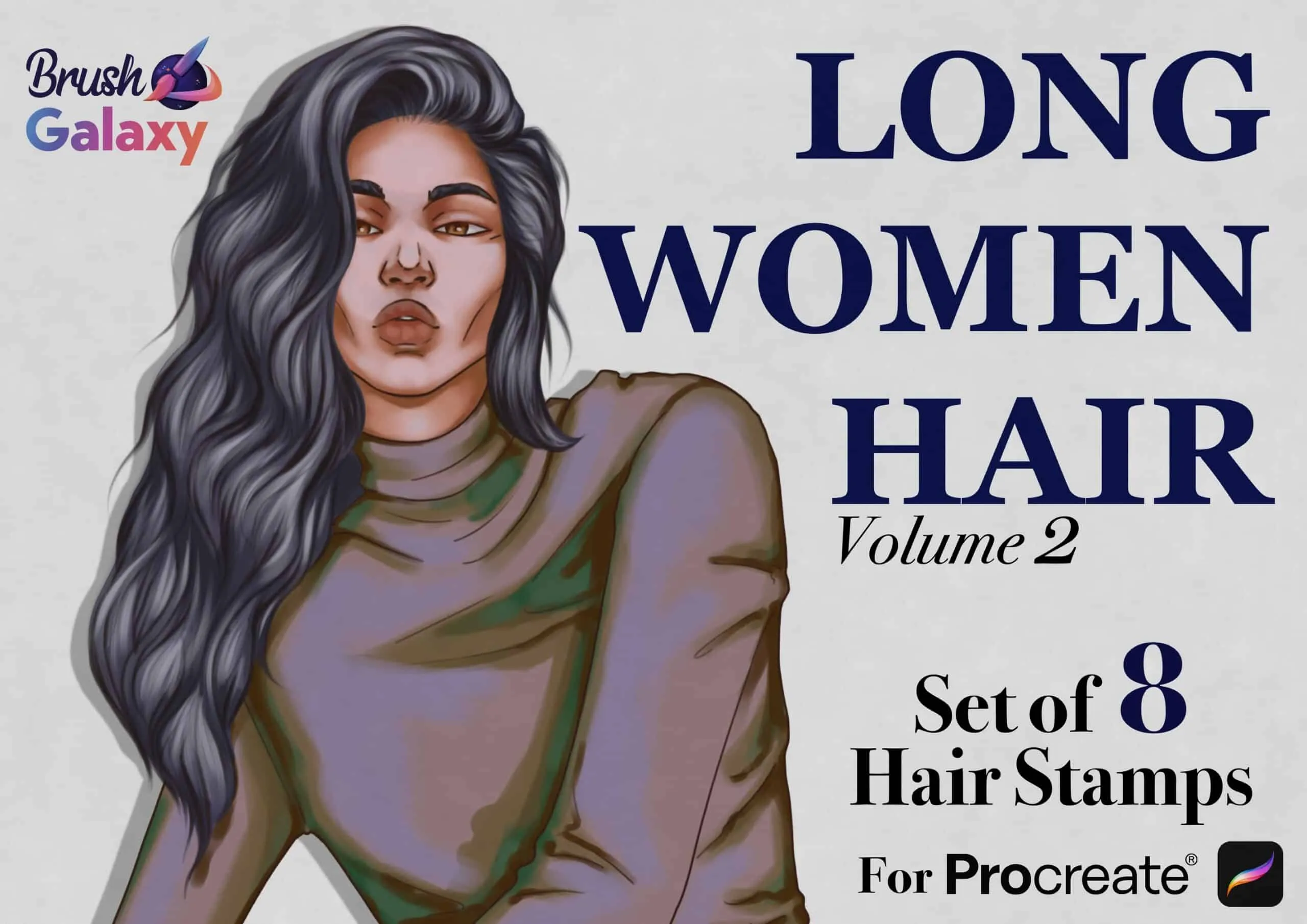 Long Women Hair Brush Set Vol 2
