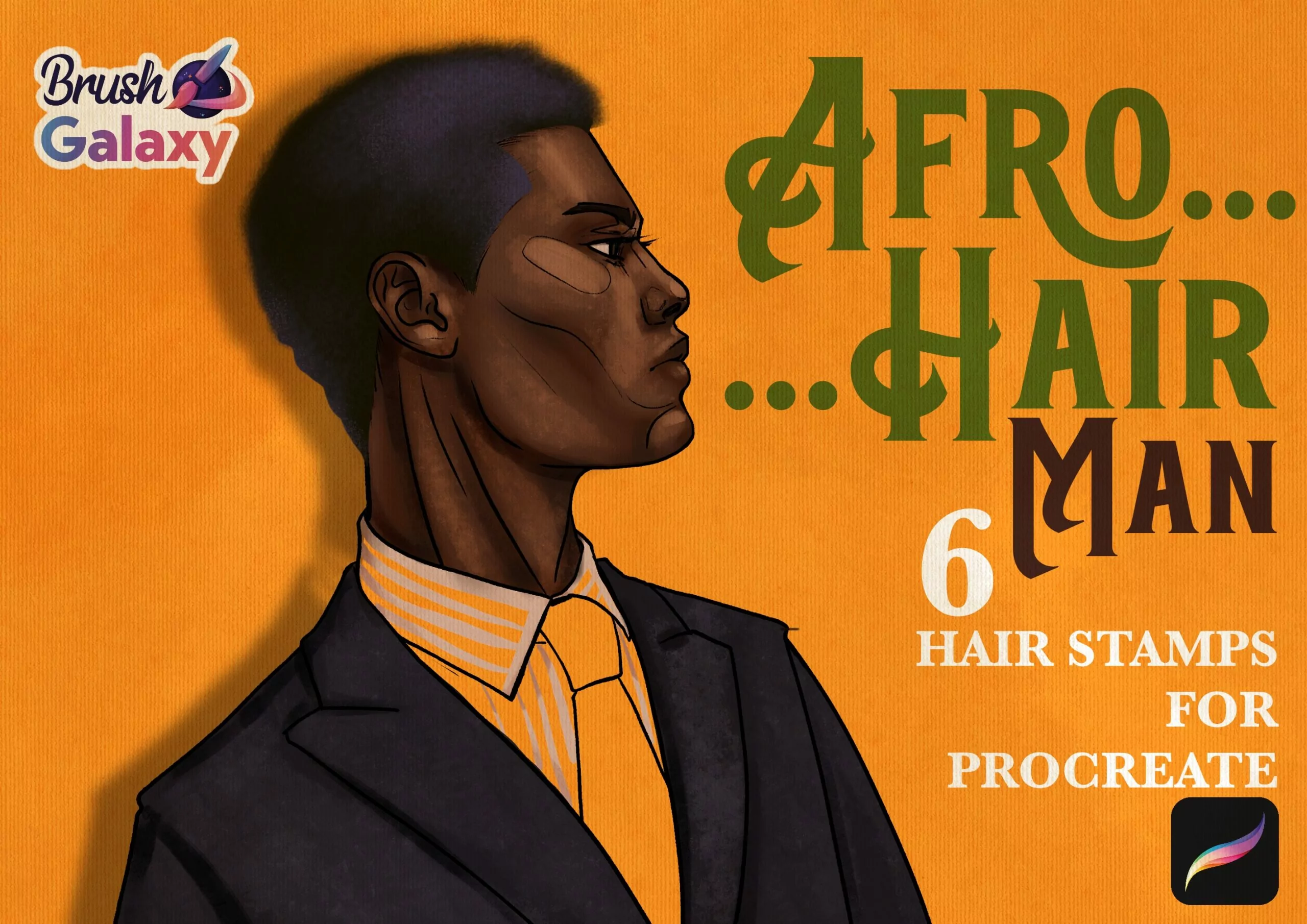 Man Afro Hair Brush Pack