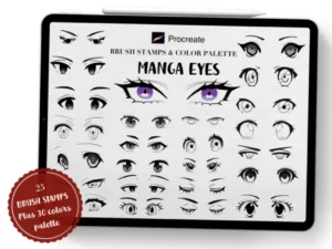 cover image manga eyes brush stamps