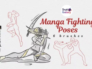 cover image manga fighting poses stamp set vol 2
