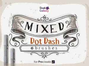 cover image mixed dot dash brush set
