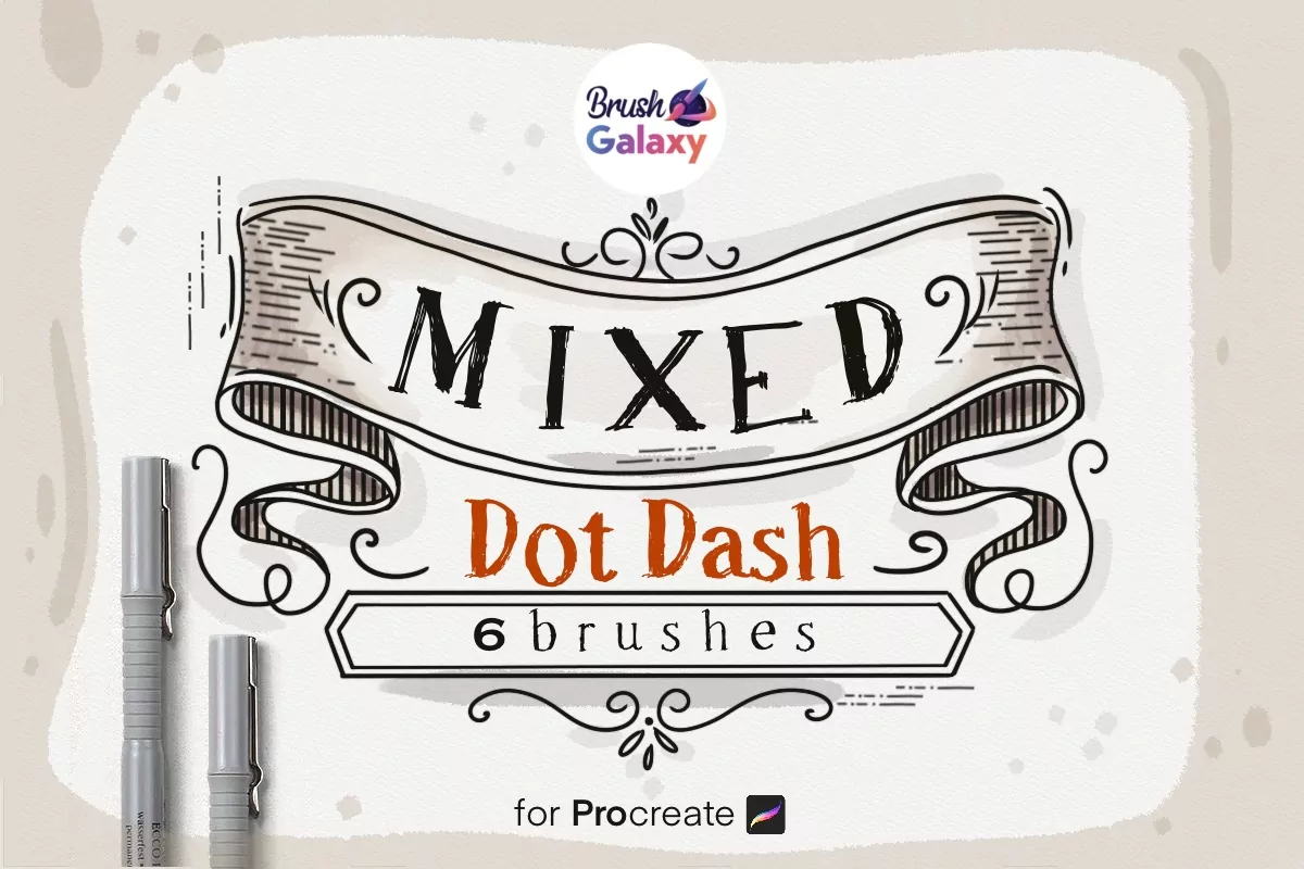 Mixed Dot Dash Brush Set