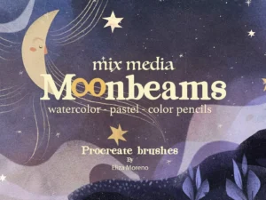 cover image moonbeams mix media brushes