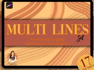 cover image multi line procreate brush set shine on