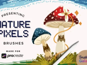 cover image nature pixels brush set