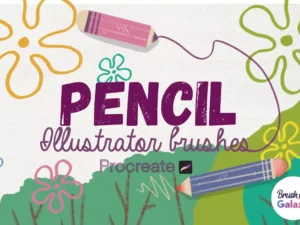 cover image pencil illustrator brush set