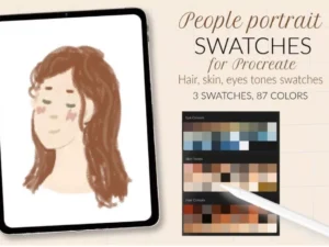 cover image people portrait swatches for procreate