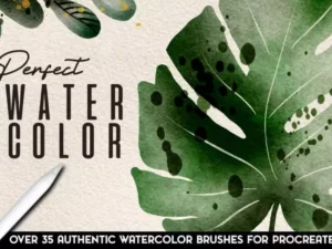 cover image perfect gold effect watercolor brushes