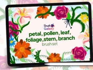 cover image petal pollen leaf foliage stem branch brush set