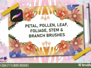 cover image petal pollen leaf foliage stem branch brush set vol 1