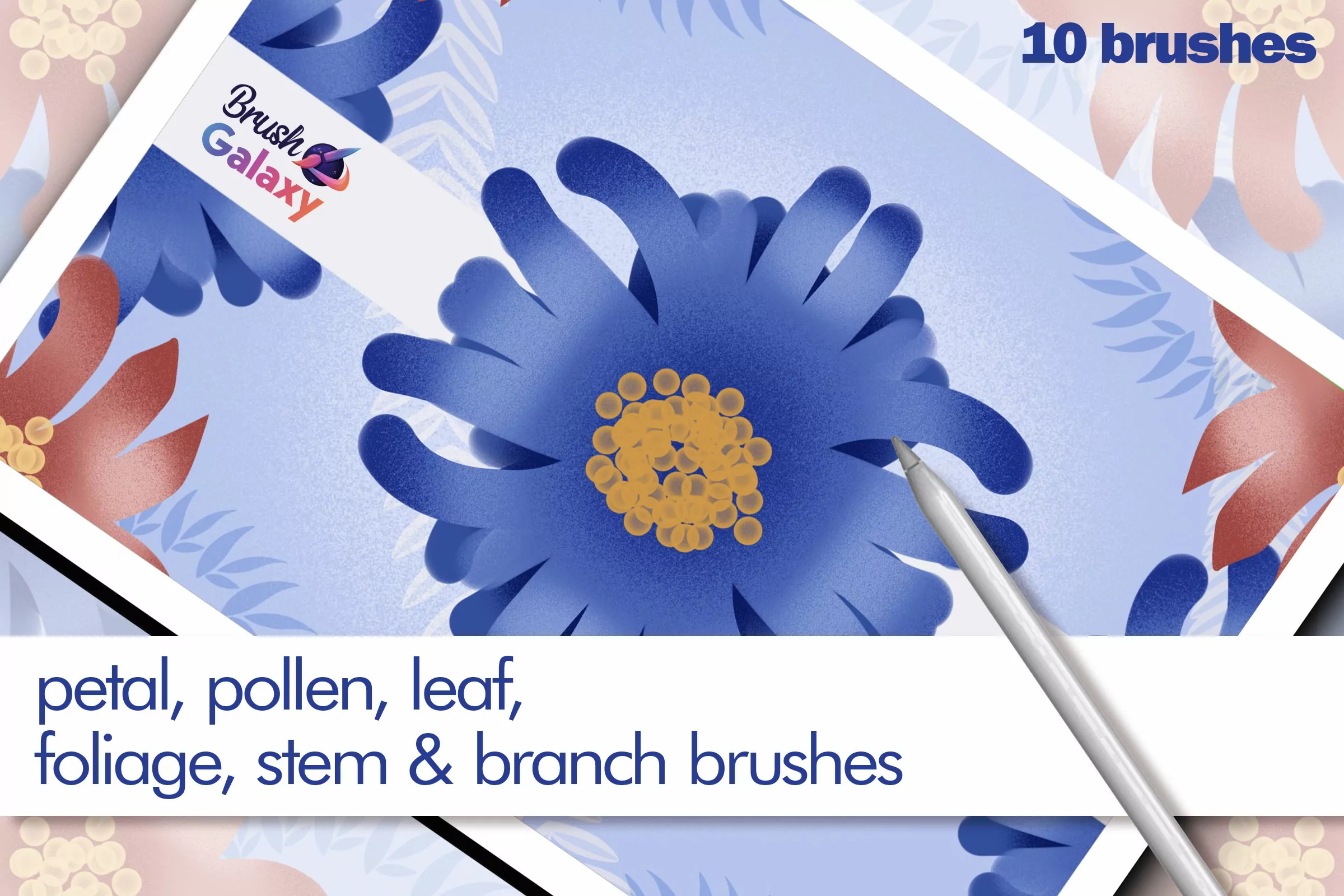Petal, Pollen, Leaf, Foliage, Stem &amp; Branch Brush Set Vol 4