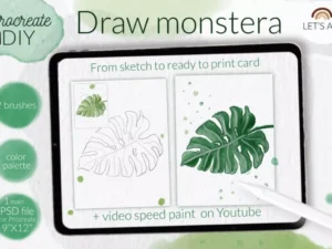 cover image procreate diy draw monstera brushesswatches