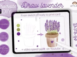 cover image procreate diy draw lavender brushesswatches