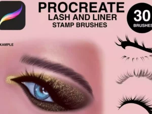 cover image procreate eye lash stamp brushes