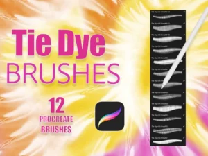 cover image procreate realistic tie dye brushes vol5