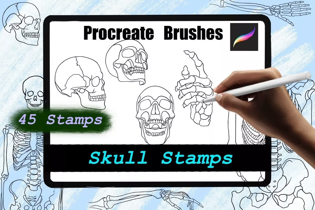 Procreate Skull Stamps