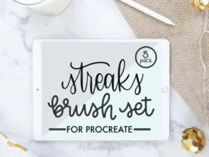 cover image procreate streaks brush set