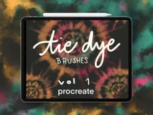 cover image procreate tie dye brushes volume 1