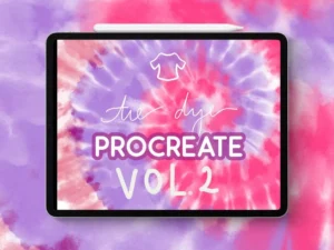 cover image procreate tie dye brushes volume 2