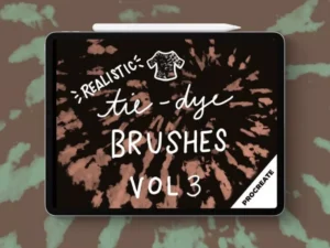 cover image procreate tie dye brushes volume 3