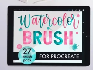 cover image procreate watercolor brush set