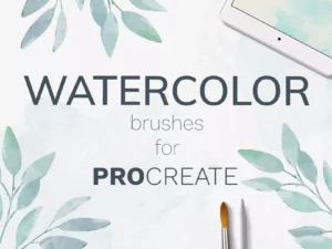 cover image procreate watercolor brush set 38 brushes