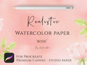 cover image procreate watercolor paper canvas rose