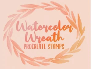 cover image procreate watercolor wreath stamp brushes