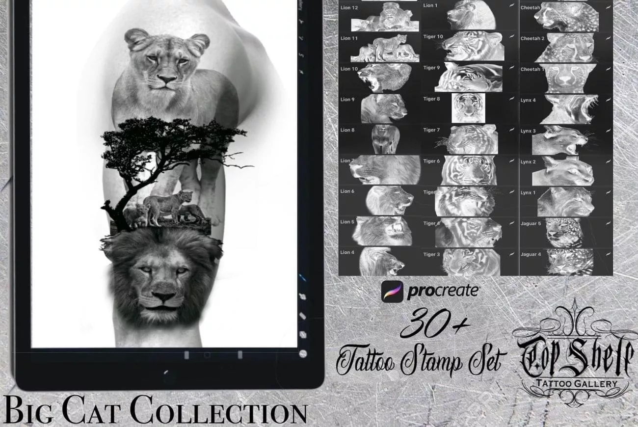 Procreate Brushes Big Cats Collection