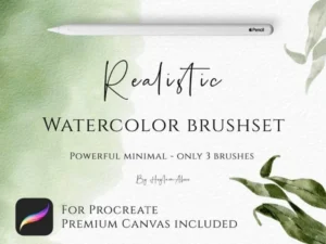 cover image realistic watercolor brush kit procreate