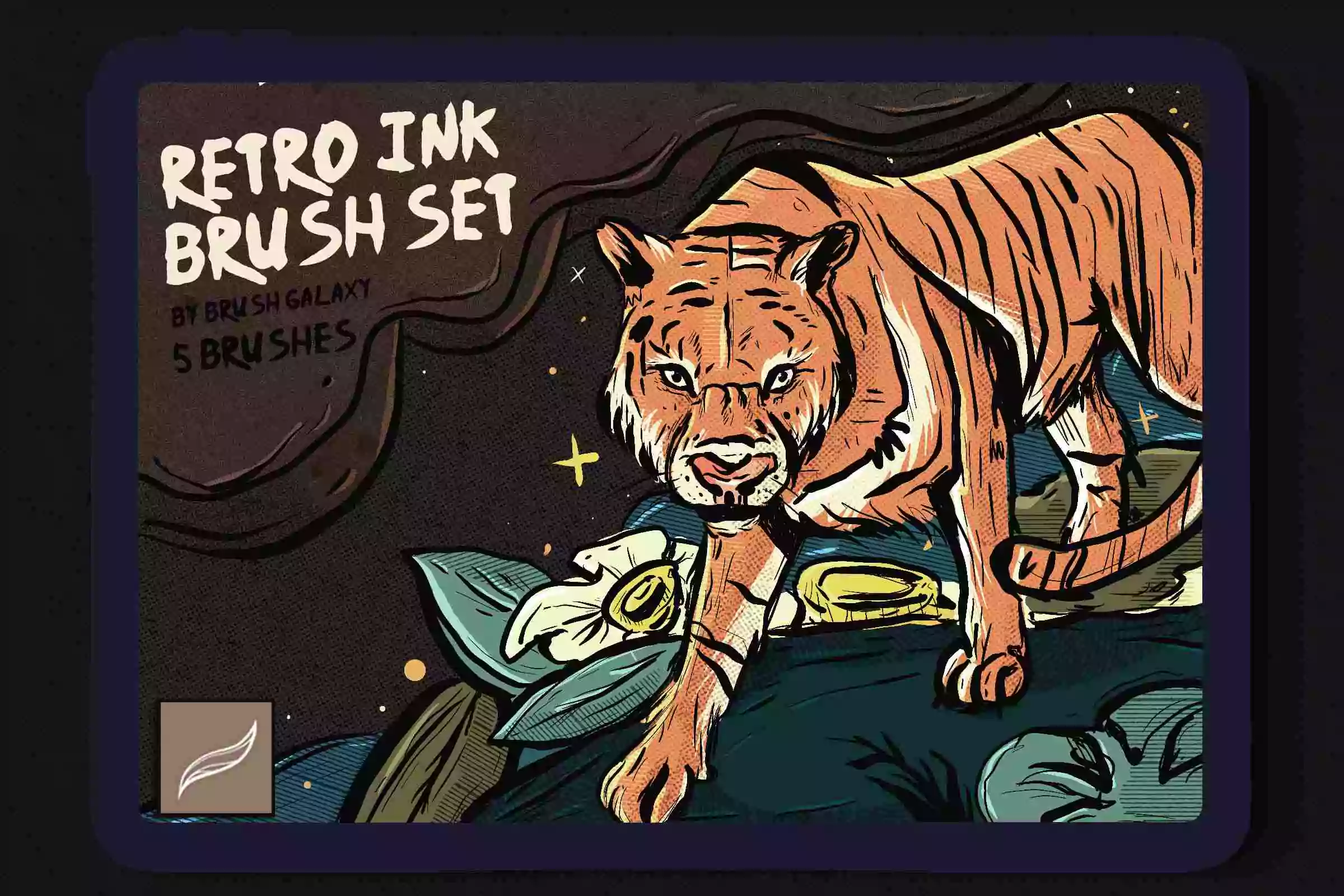 Retro Ink Brush Set