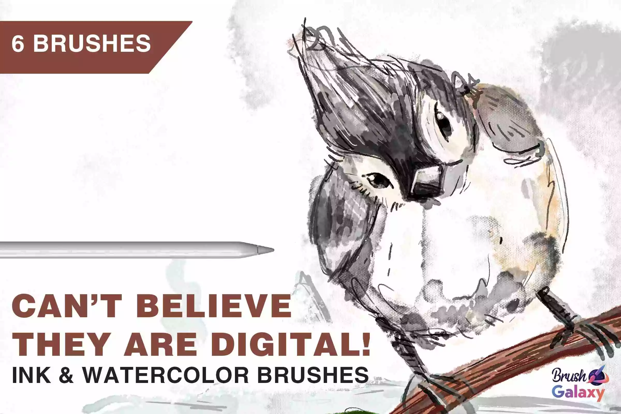 Realistic Ink &amp; Watercolor Brush Kit