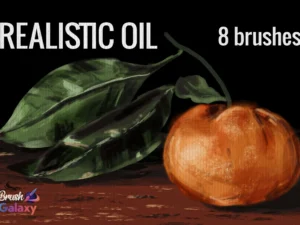 cover image realistic oil brush set