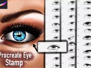 cover image realistic procreate eye stamps