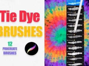cover image realistic tie dye brushes vol 01