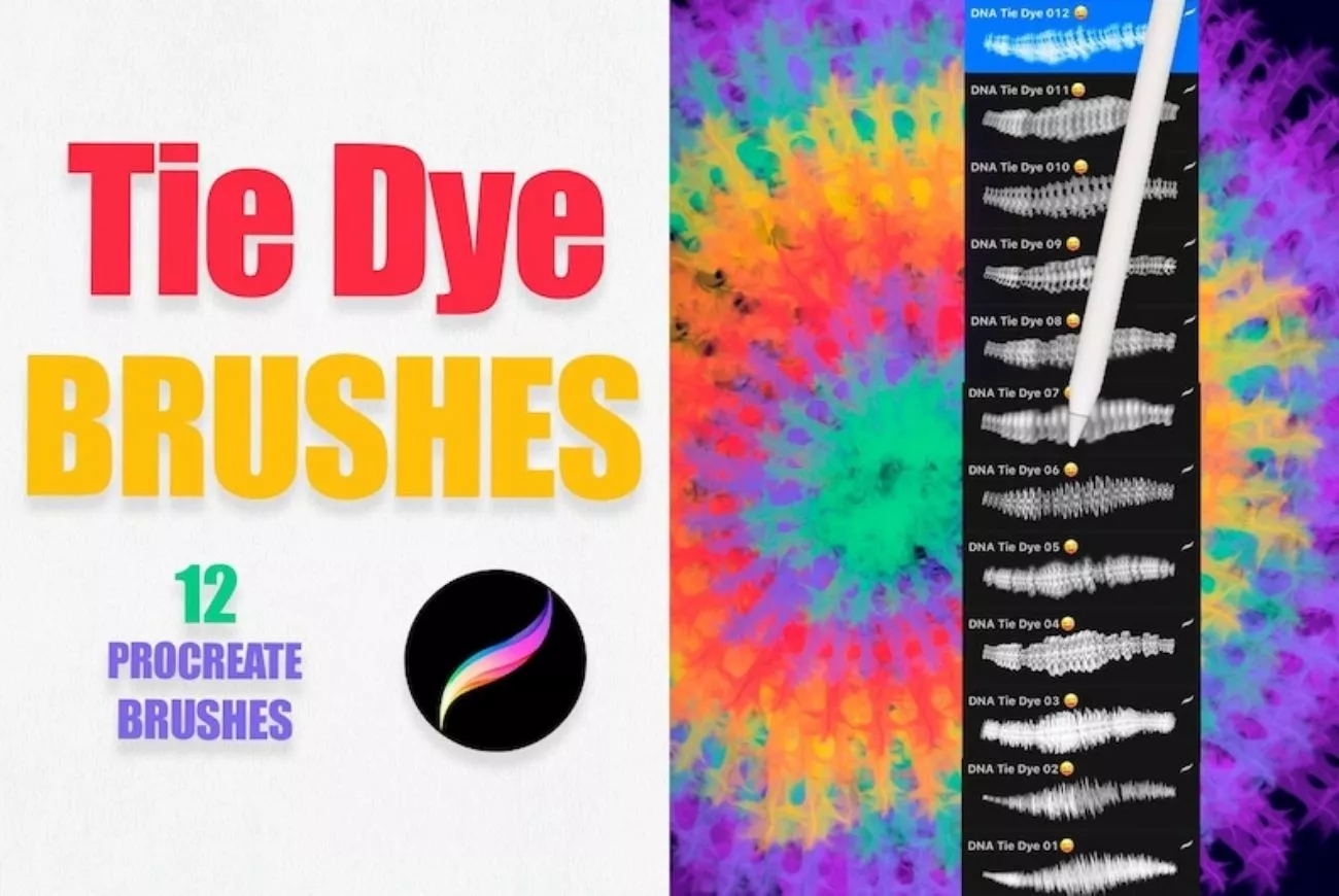 Realistic Tie Dye Brushes Vol 01