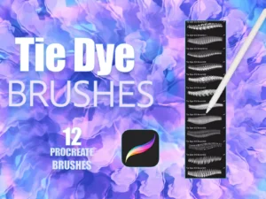 cover image realistic tie dye brushes vol 03