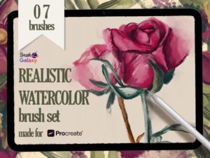cover image realistic watercolor brush set