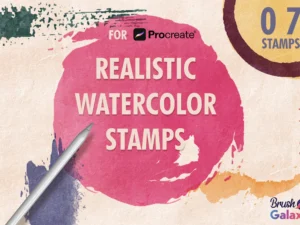 cover image realistic watercolor stamp set