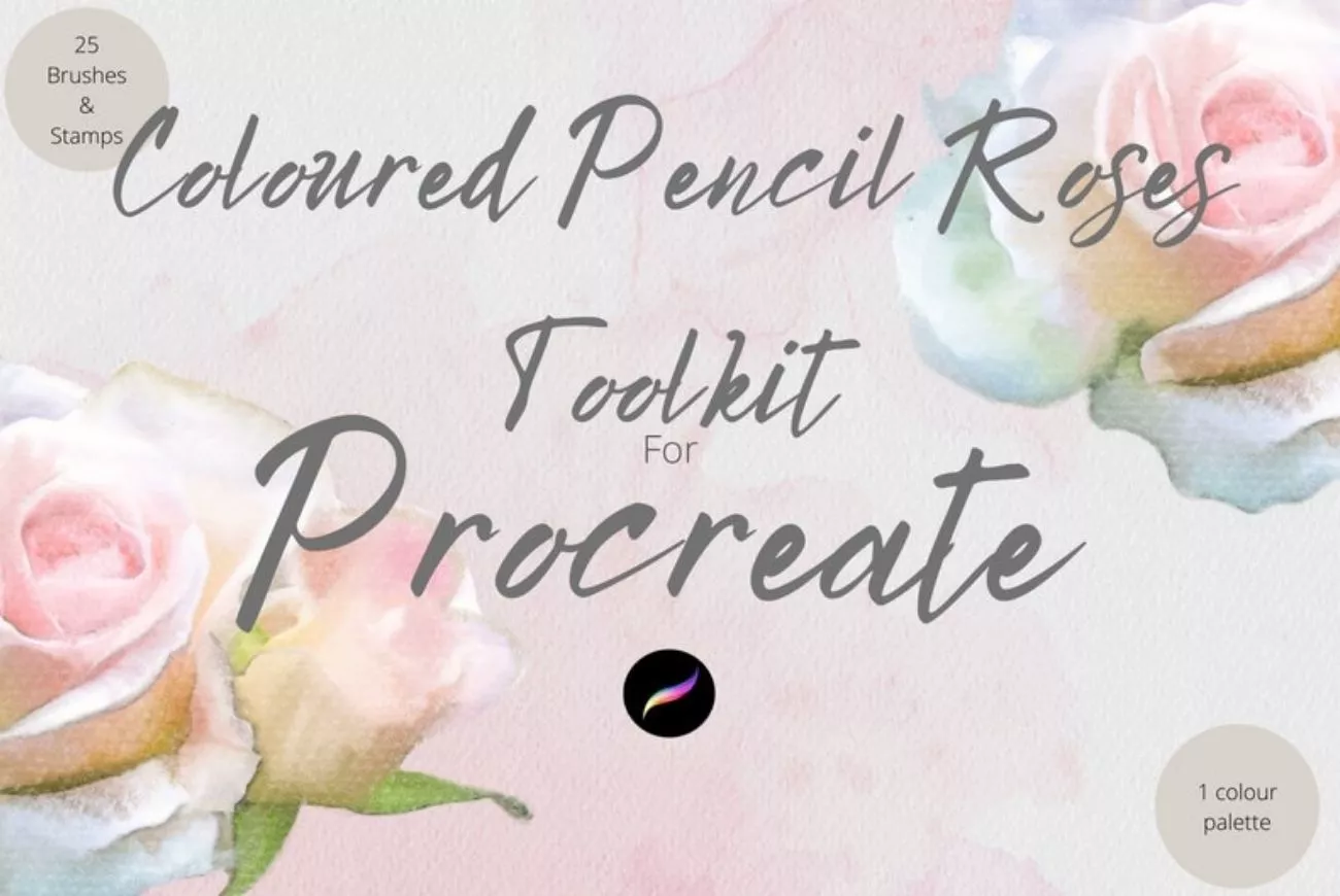 Roses Coloured Pencil Toolkit for Procreate